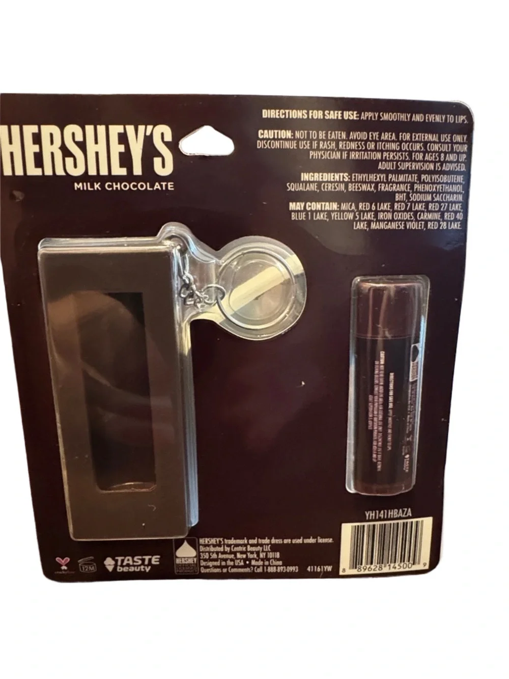 HERSHEY'S Milk Chocolate Flavored Lip Balm & Keychain Holder NWT